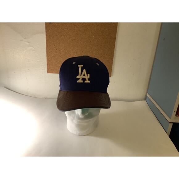 VINTAGE MLB NEW ERA LOS ANGELES DODGERS Wool Leather Brim 50th Anniversary hat